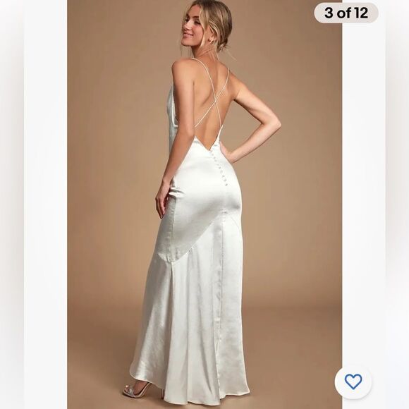 NWT ELLIATT Aisle Dress Satin White Maxi XS - Picture 6 of 16